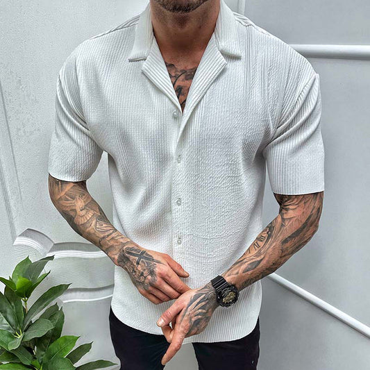 Men's Casual Fashion Cozy Short Sleeve Loose Casual Shirt